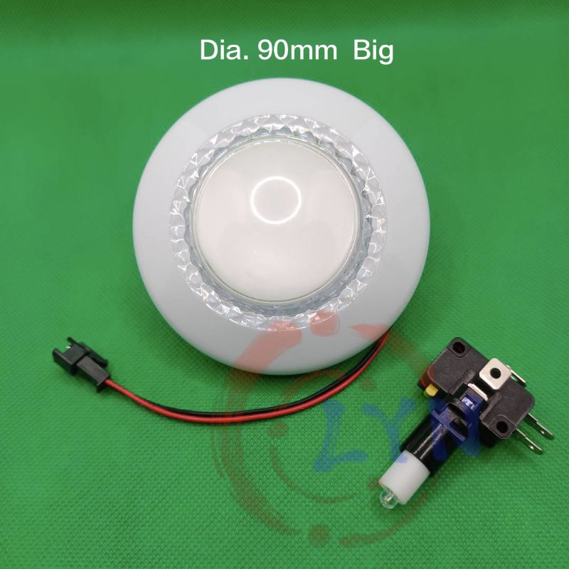 Tombol LED Running 90mm Big Arcade DingDong Push On Button Mesin Capit Boneka Crane Claw Machine