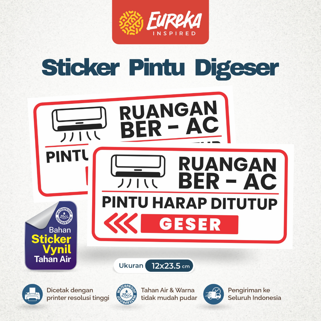 

Stiker Vynil Anti Air Pintu Digeser | Ruangan ber-AC