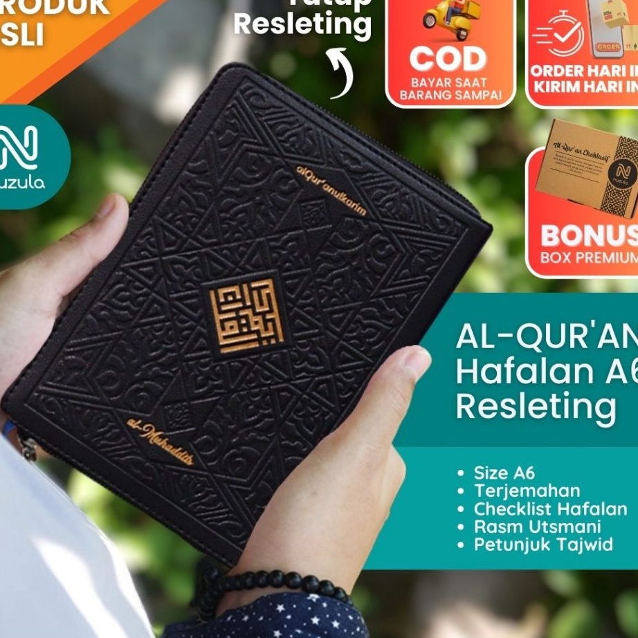 AlQuran Terjemahan A6 Resleting Al Muhaddits  Tajwid Warna Mushaf Al Quran mini Terjemah Alquran Sak