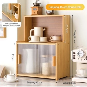 ( GARANSI 12 BULAN ) RAK MANGKOK DAPUR RAK GELAS PIRING LEMARI PIRING KAYU RAK DAPUR TERTUTUP RAK PI