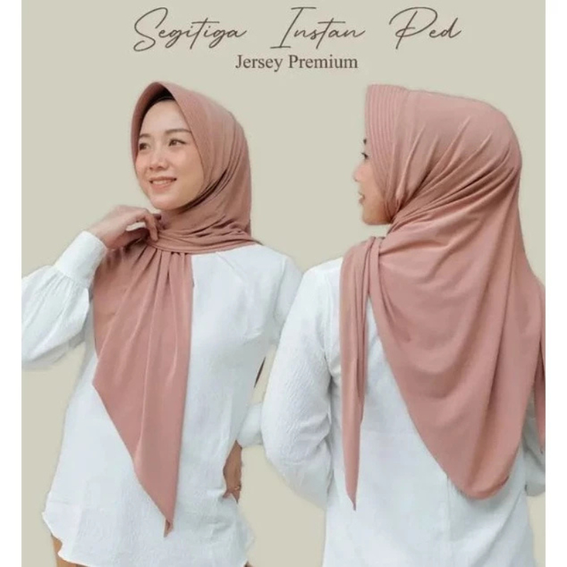 HIJAB SEGITIGA INSTAN PET JERSEY PREMIUM / PASHMINA PET INSTAN JERSEY