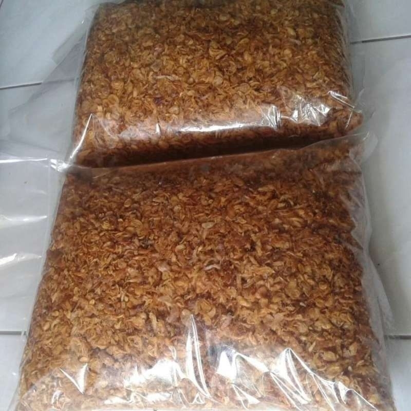 

Bawang goreng brebes krispy siap saji kemasan 500gr