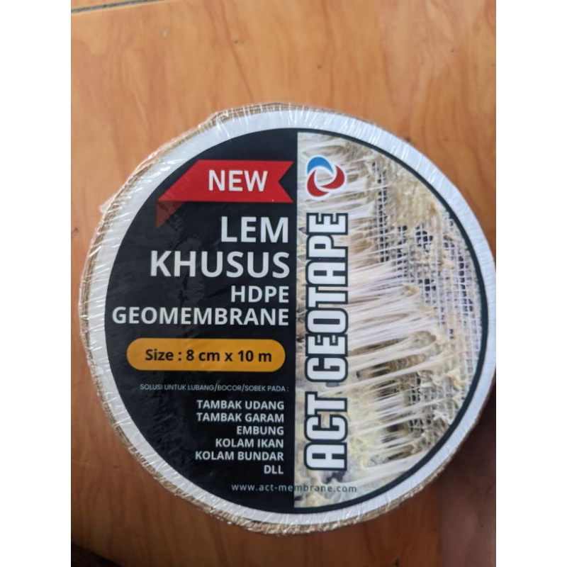 perekat plastik HDPE geomembran untuk tambak ukuran lebar 8cm panjang 10meter/lem plastik kolam geom