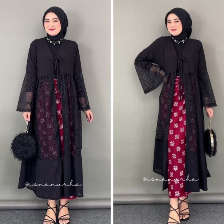 Promo  Cica Outer Brukat Cardigan Brokat Lengan Panjang atasan outher brukat Outer Brokat outer Tull