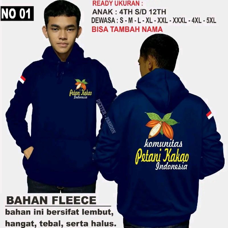 HOODIE PETANI KAKAO INDONESIA SWEATER PETANI KAKAO PRIA WANITA TERBARU [BAHAN BERKUALITAS]