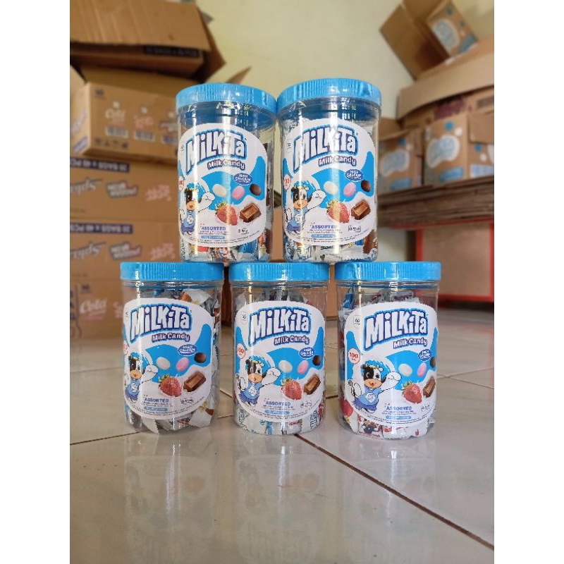 

Permen Milkita Susu Toples - Milk Candy Jar 1 Toples (isi 100pcs)