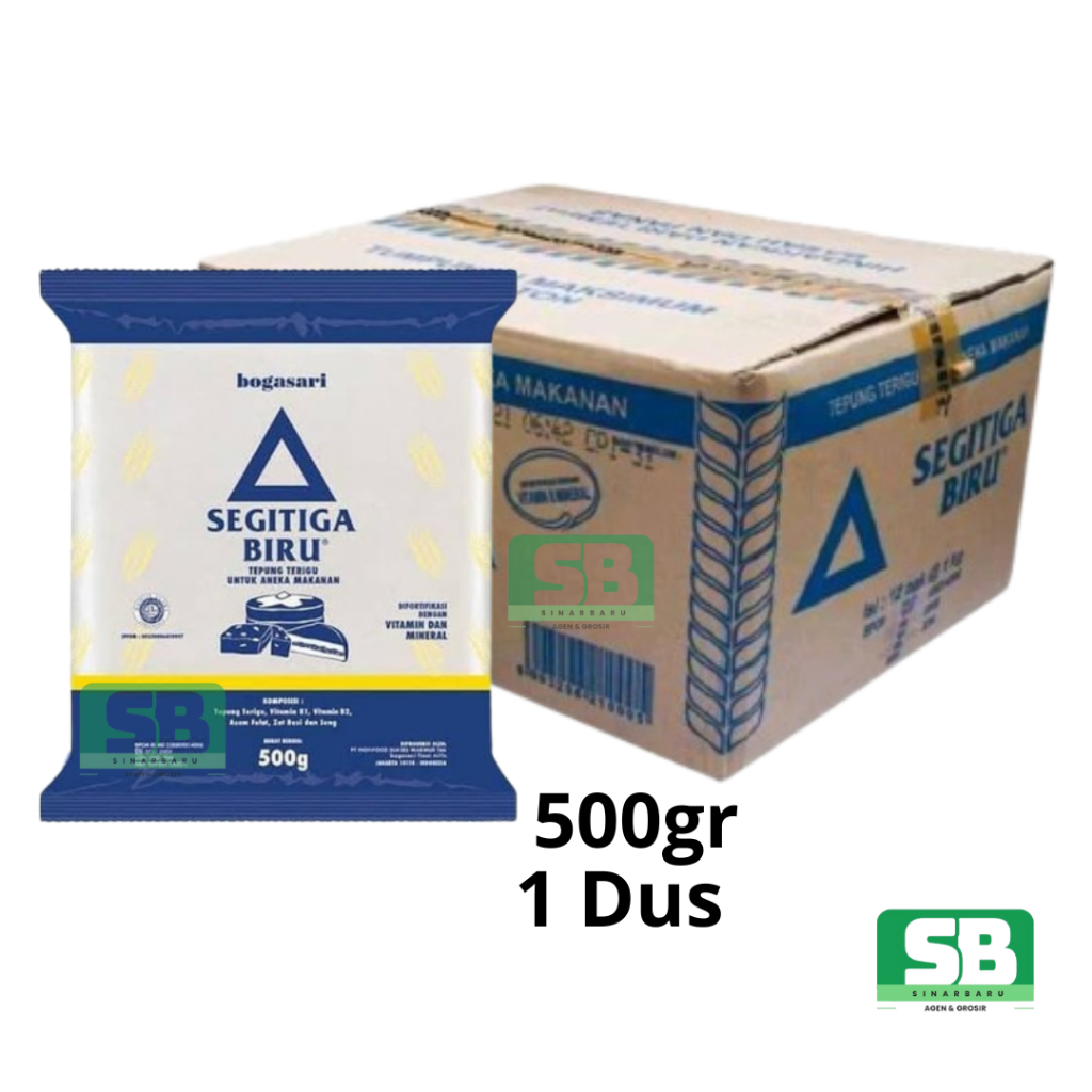 

Tepung Terigu Segitiga Biru Kemasan 500gr 1 Dus Isi 20 Pack