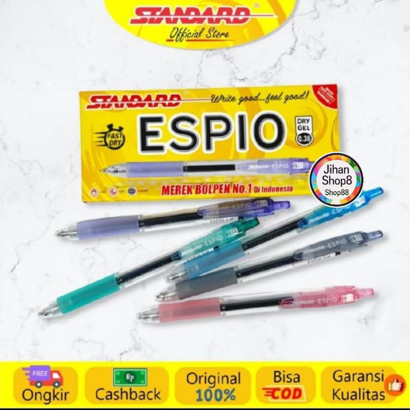 

12 pcs standard pen espio pulpen standard espio 0,38 mm pena espio
