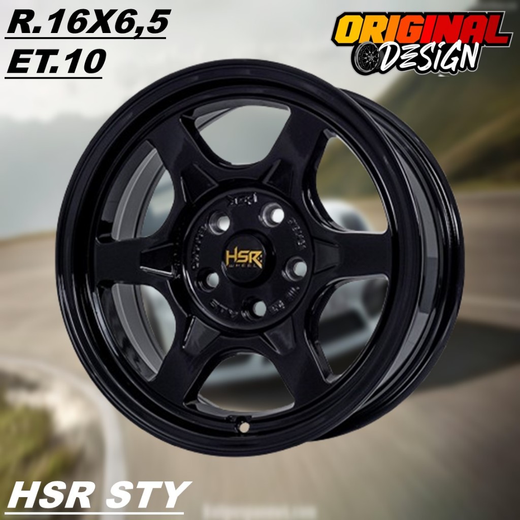 Pelek Mobil Terios,Rush,Xpander, Ring 16 Lubang 5 Velg HSR STY R16 Hitam
