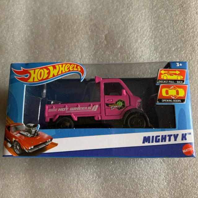 Hot Wheels Mighty K. Dalam Dus. Segel. Diecast Pull Back. Opening Doors. Warna Pink.