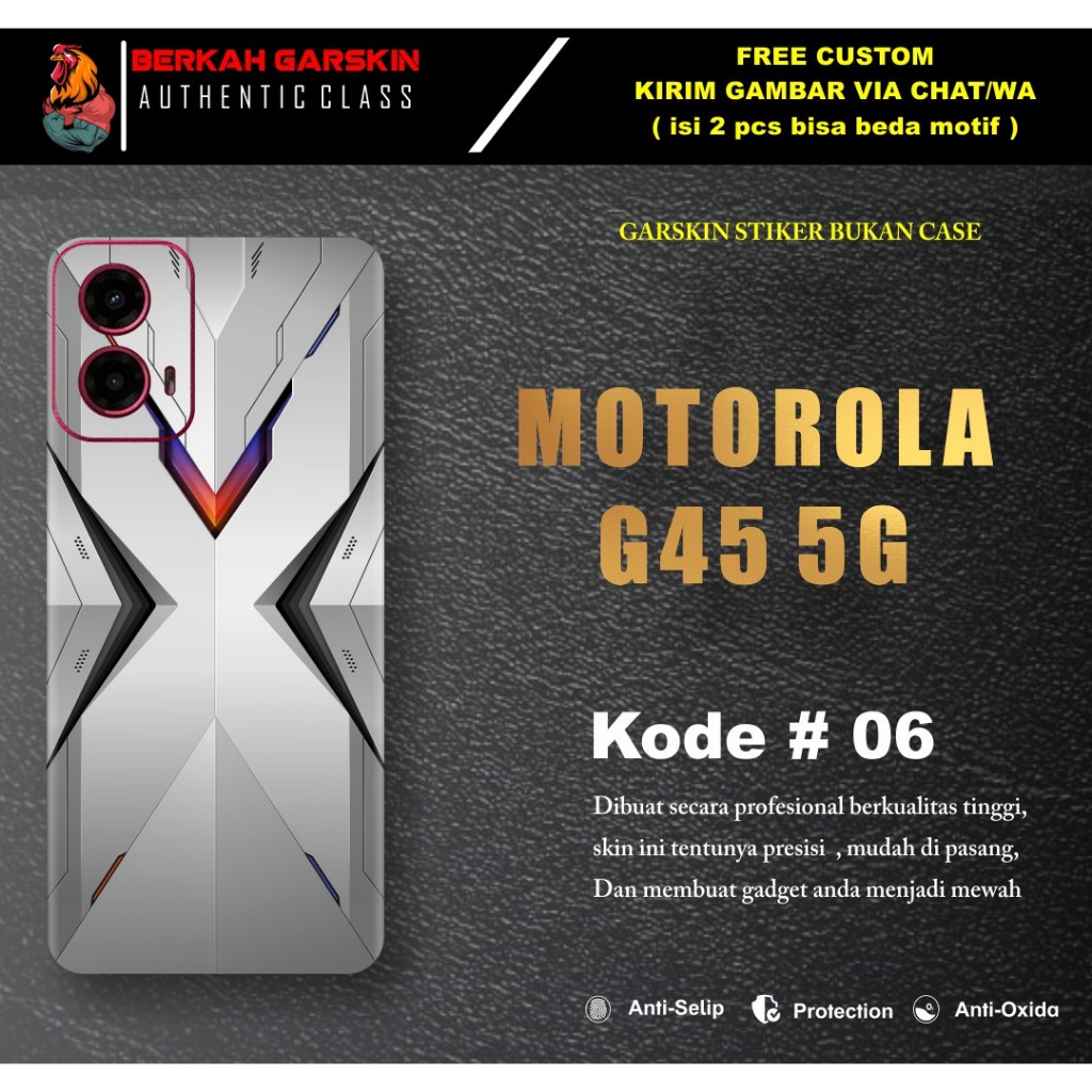 [ISI 2 PCS] Garskin Stiker Motorola G45 5G Motif # 06 - 10 Bisa Request Gambar