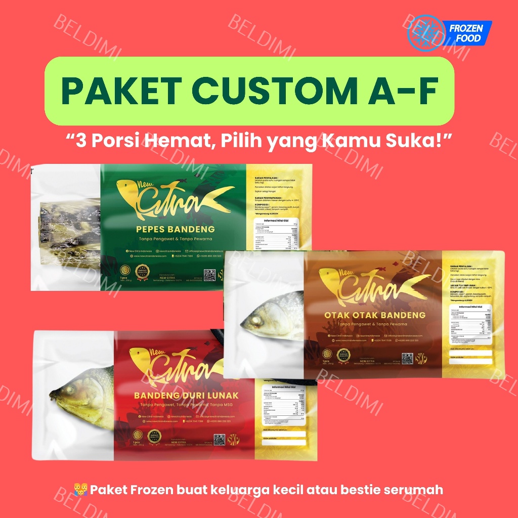 

Paket Custom A - F | Custom Kesukaan Kamu | Pepes / Bandeng / Otak