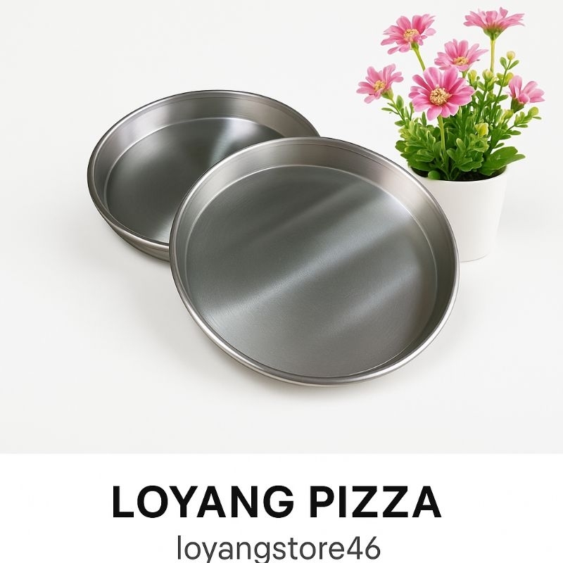Loyang pizza bulat aluminium Anti lengket - ukuran 22cm