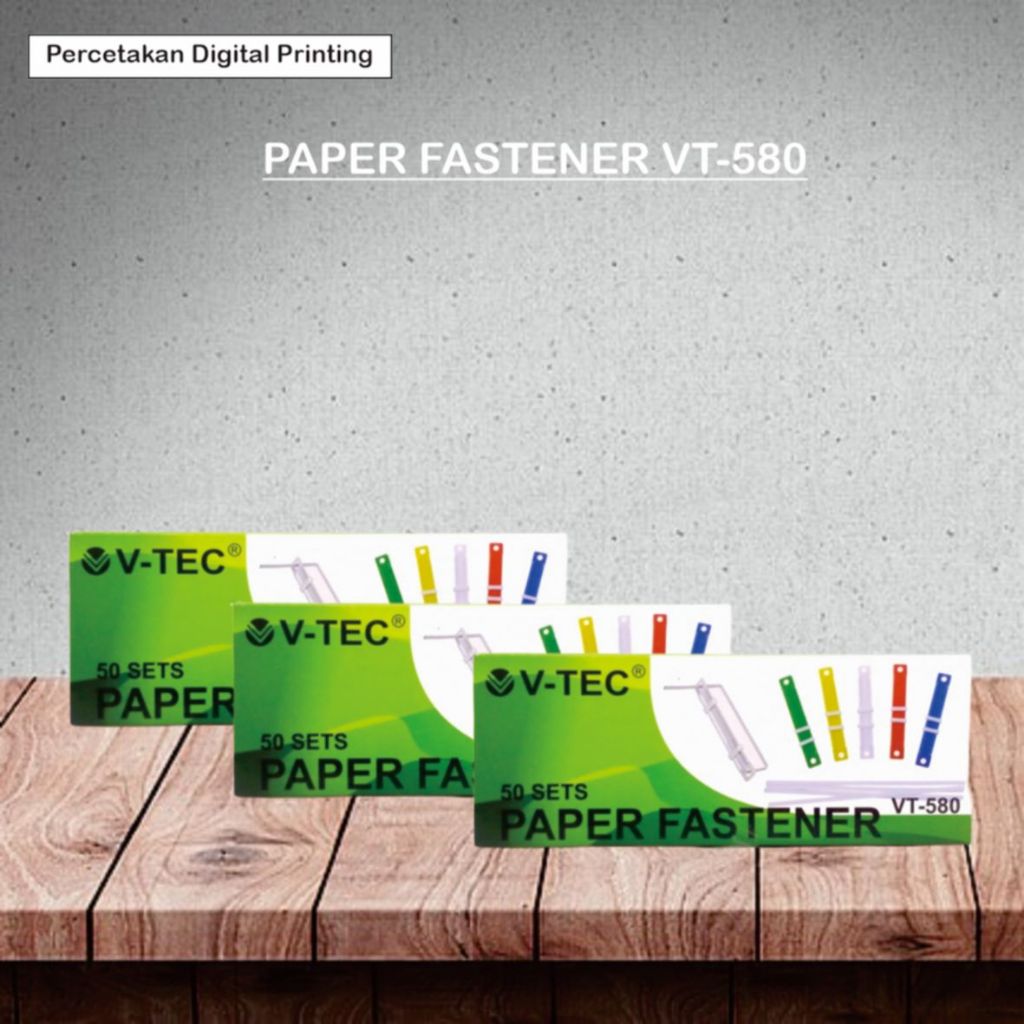 

PAPER FASTENER V-TEC VT-580 / V-TEC PAPER FASTENER / WARNA-WARNI / WARNA PUTIH / PENGIKAT KERTAS V-TEC / KLIP KERTAS / ISI 50 PCS / ALAT TULIS KANTOR / PERLENGKAPAN SEKOLAH / PERLENGKAPAN KANTOR / ATK