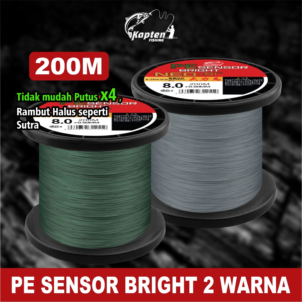 kaptenfishing Pancing Sensor Bright 200m  PE NEO+si2 JepangPancing Kuat benang pe anti keritingmurah