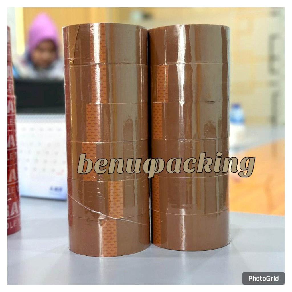 

Lakban longtape Coklat 45mm x 90 yard 1 Slop isi 6 pcs murah harga terjangkau