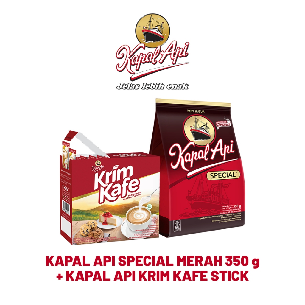 

KAPAL API Special Merah 350 gr + KAPAL API Krim Kafe Stick