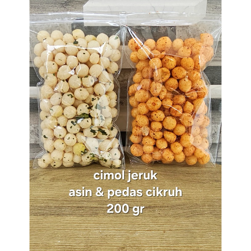 

cimol jeruk asin dan pedas 200gr (random)