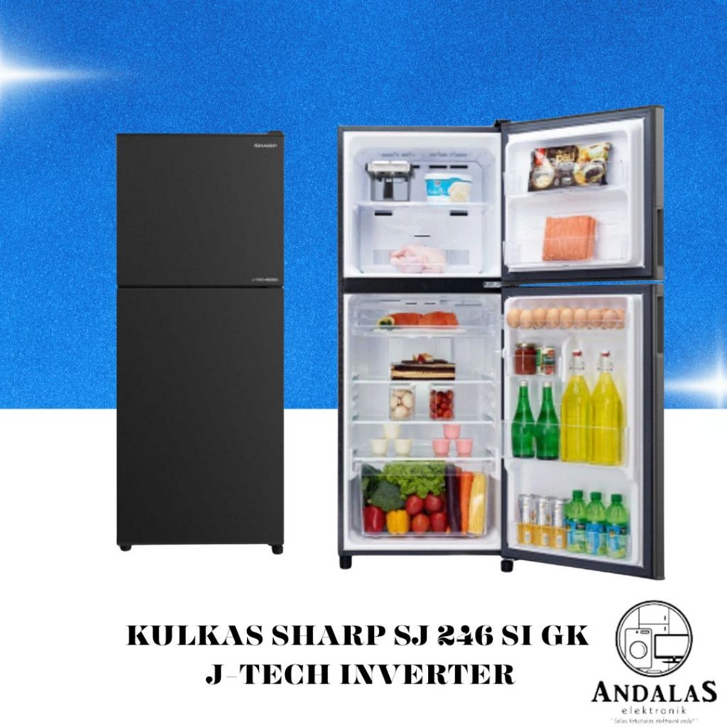 KULKAS SHARP SJ 246 SI GK LEMARI ES 2 PINTU SJ-246SI-GK INVERTER