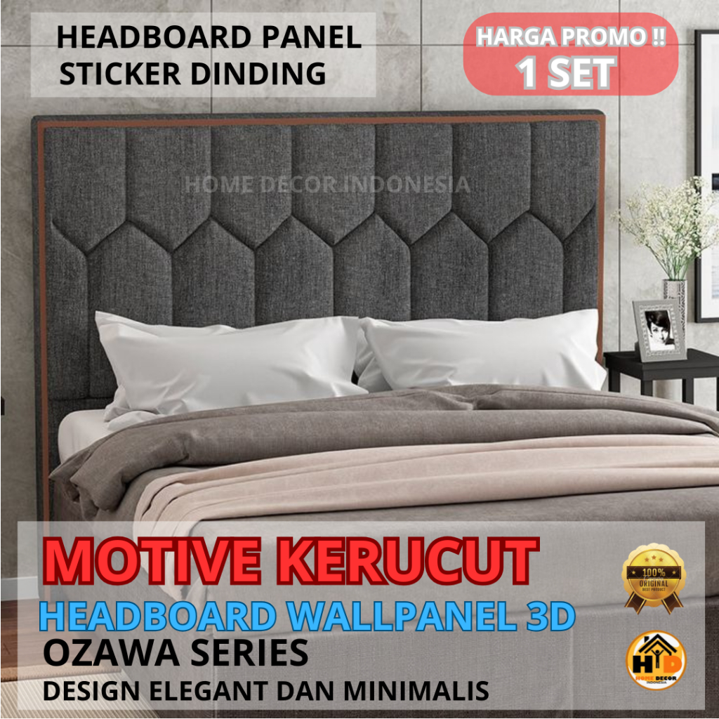 Headboard Wallpanel Motive Kerucut I Panel Sandaran Tempat Tidur Aesthetic | Wallpanel Sticker 3D
