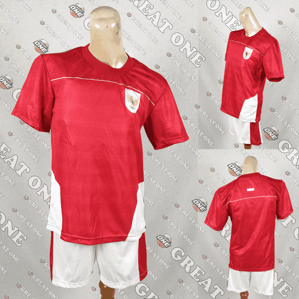 Setelan Jersey Baju Sepak Bola Anak Kids TImnas Indonesia Home 2025 Polos Tanpa Nama