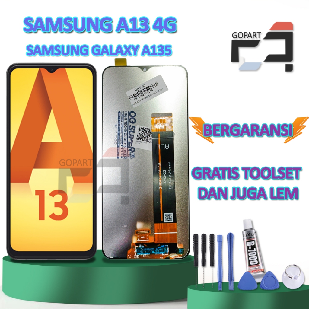 LCD SAMSUNG GALAXY A13 4G / SAMSUNG GALAXY A135 ORIGINAL TOUCHSCREEN FULLSET FREE TOOLSET + LEM