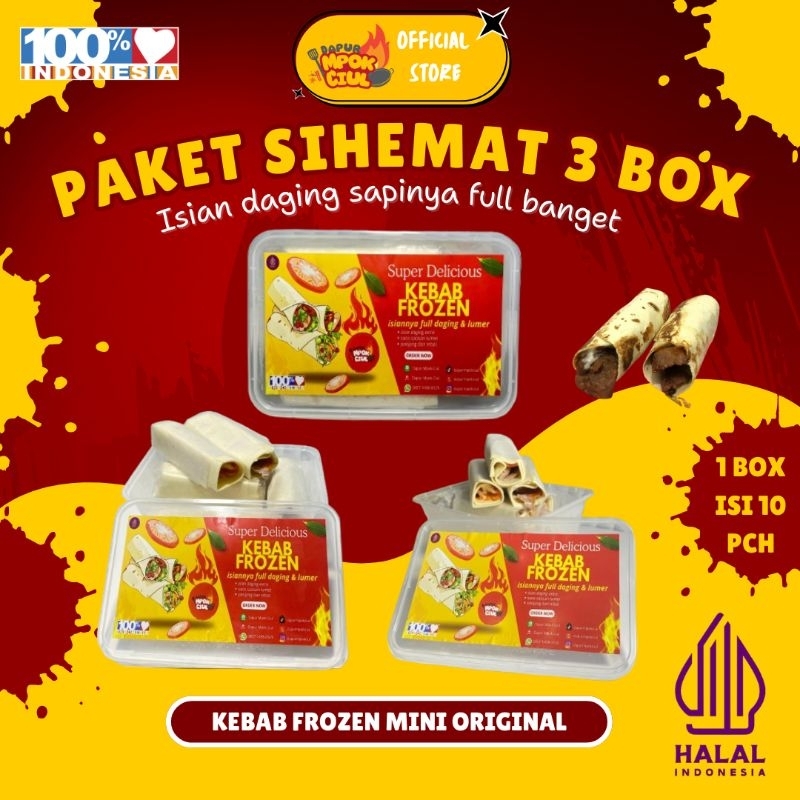 

Paket Sihemat Kebab Mini Frozen Reguler Isi 3Box