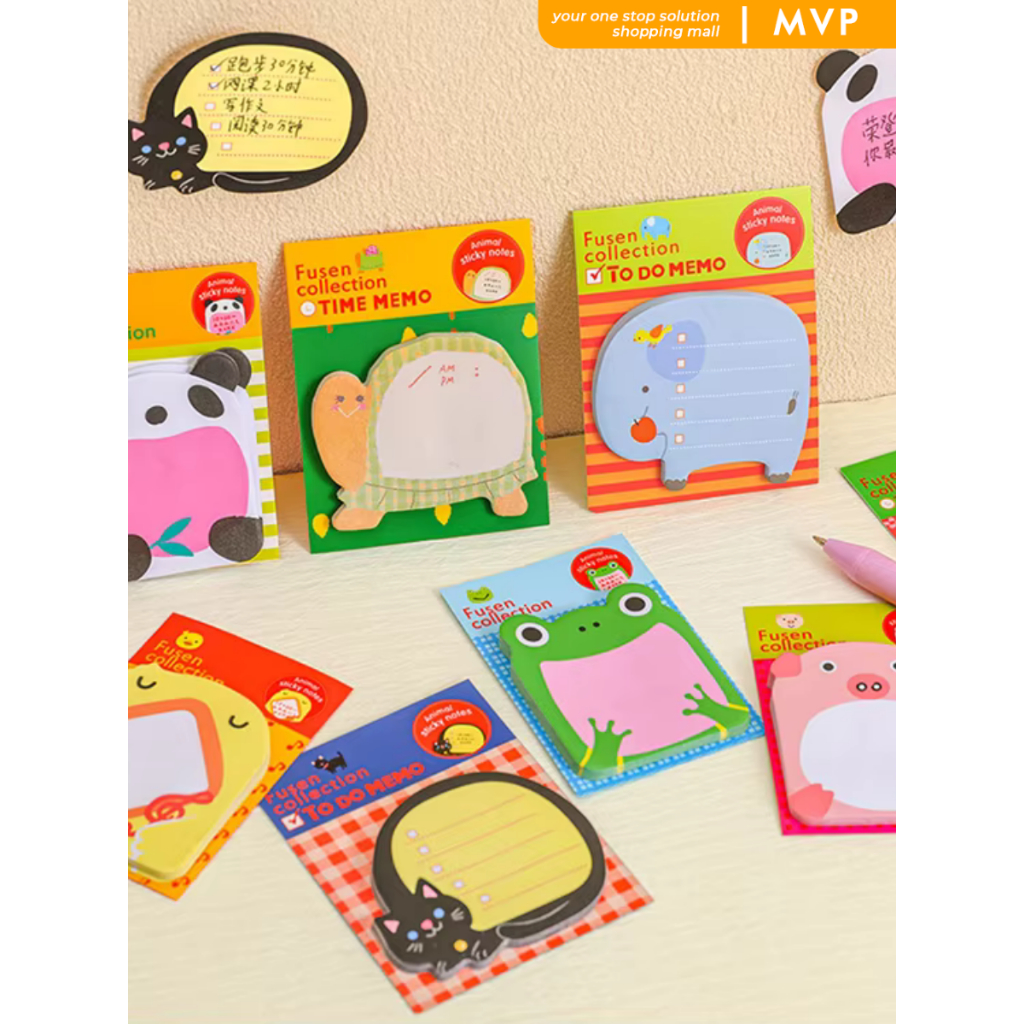 

MVP Sticky Notes Motif Hewan Tempelan Kertas Catatan Memo Note Karakter Animal Mini Book Pembatas