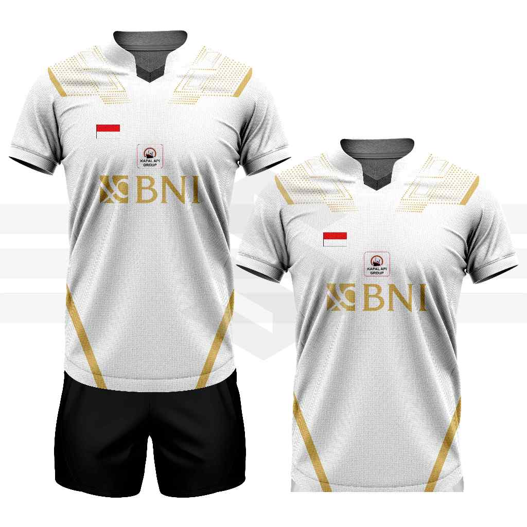 Baju Badminton Sudirman Cup Setelan Jersey Badminton Kaos Atasan Bulutangkis Putih