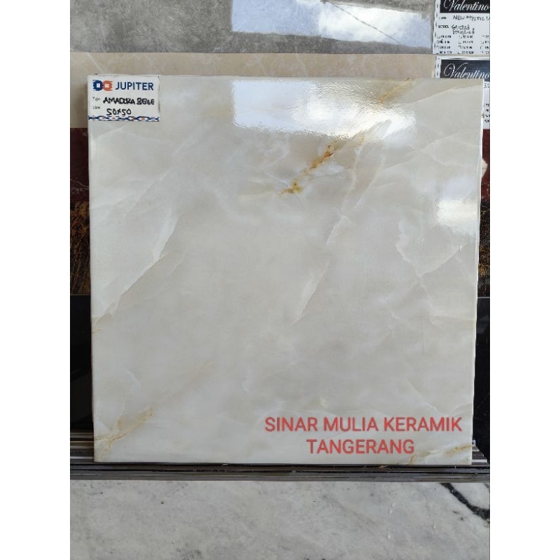 Keramik 50x50 Lantai Glossy Ukuran 50x50 Jupiter Amadora Beige - keramik lantai kilap - keramik lant