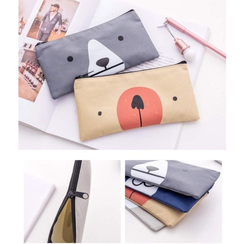 

Tempat Alat Tulis / Pouch Serbaguna / Kotak Pensil Pulpen / Tempat Make Up / Dompet Kanvas