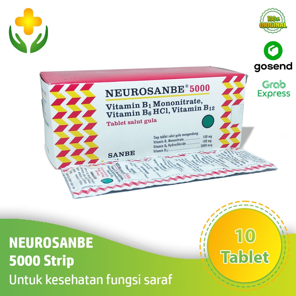 Neurosanbe 5000 1 Strip 10 Tablet - Vitamin Saraf Vitamin B Kompleks