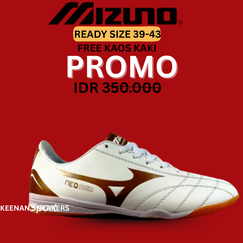 Cod Sepatu Futsal Mizuno Neo Shin Unisex Grade Original Dewasa Terbaru Best Seller Termurah / Sepatu