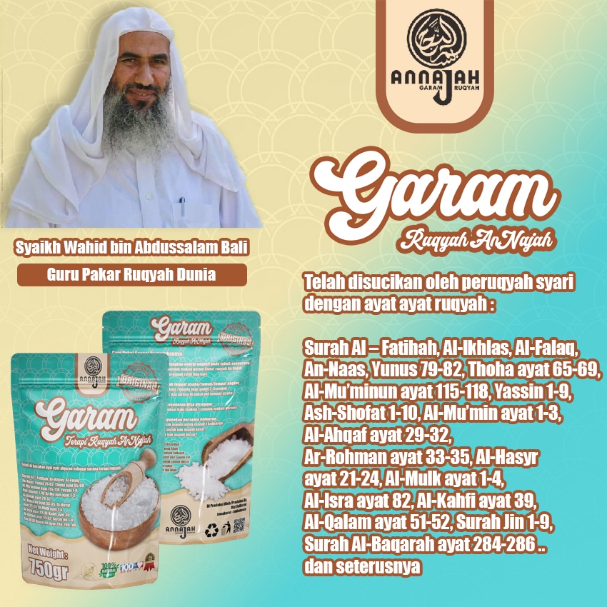 

Khusus Grosir Agen Reseller Distributor Garam Ruqyah AnNajah Original By Mg17official - Resmi Perhatikan Foto Produk Di Slide Trakhir