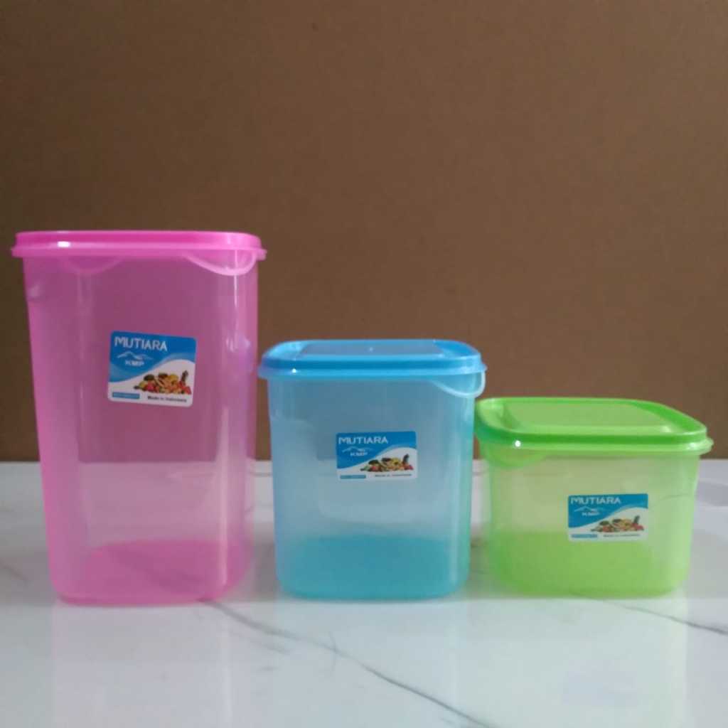 Toples Plastik Kotak / Toples Kecil / Toples Kue - KMP Mutiara