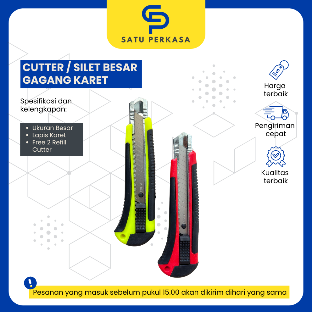 

Cutter Besar Gagang Karet Free Refill Wanly