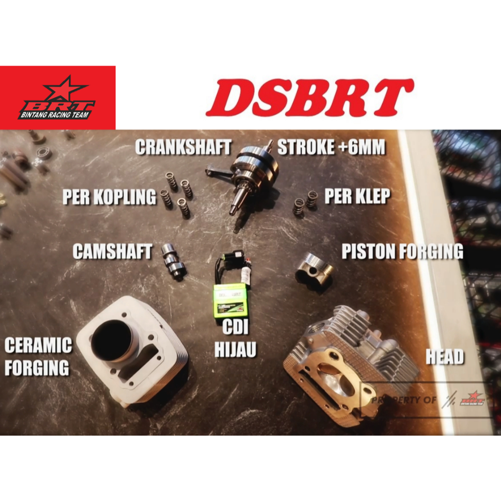 PAKET BORE UP BRT KLX 150 LENGKAP BLOK HEAD KRUK AS KARBU NOKEN AS CDI BRT KLX DTRACKER 150