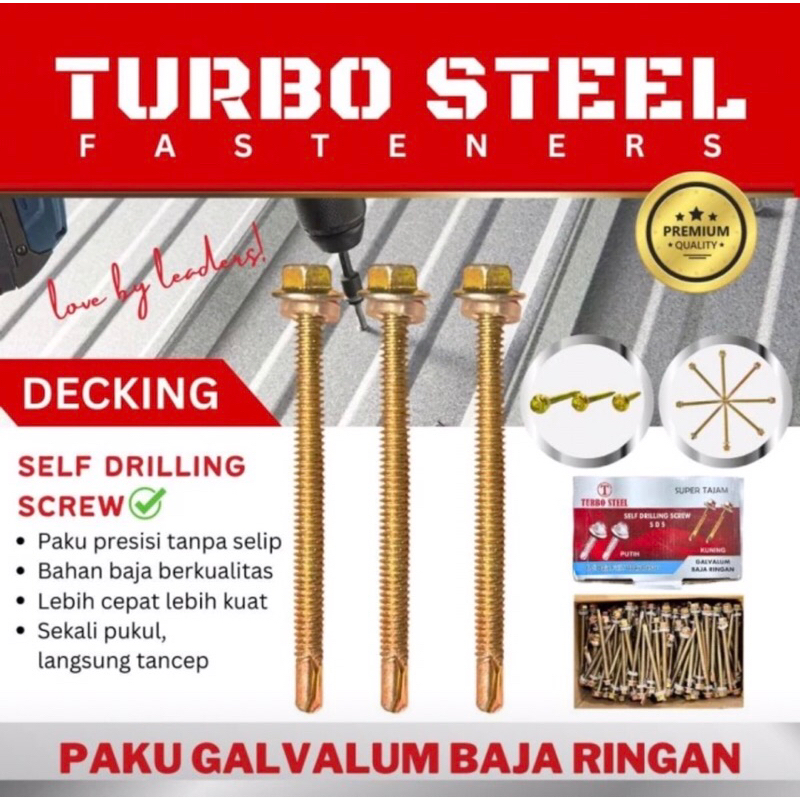 BAUT BAJA RINGAN BAUT DRILLING GALVALUM SEKRUP SKRUP ROOFING (12x20) (12x25) (12x30) ((12x40) - 1 DU