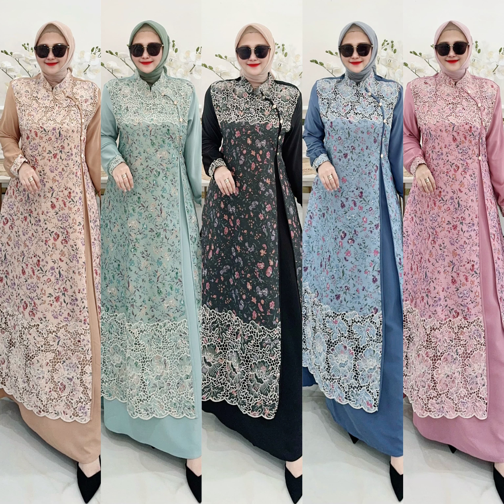 Maureen Dress By Unicie Gamis Catton Bordir Mewah Elegant