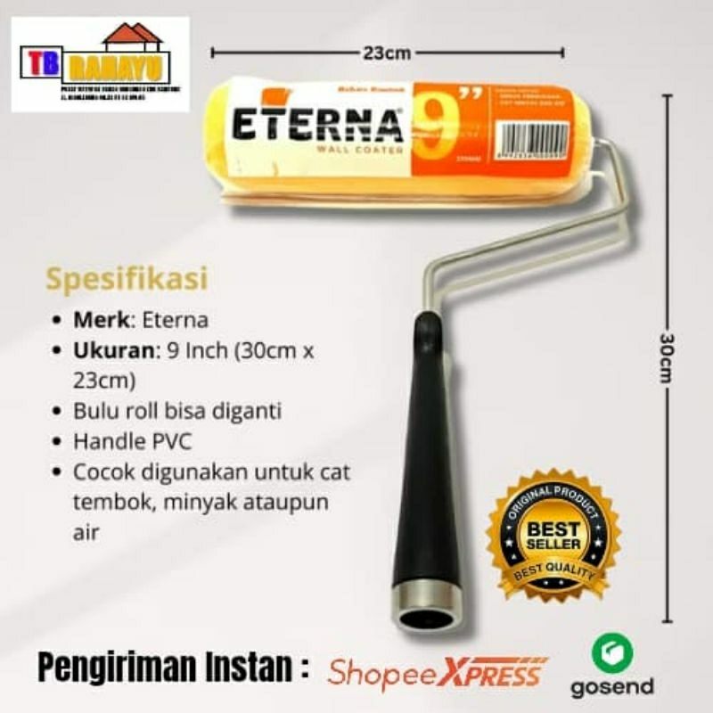 Eterna Kuas Cat Roll 9 Inch, Kuas Roll Cat 9 inc