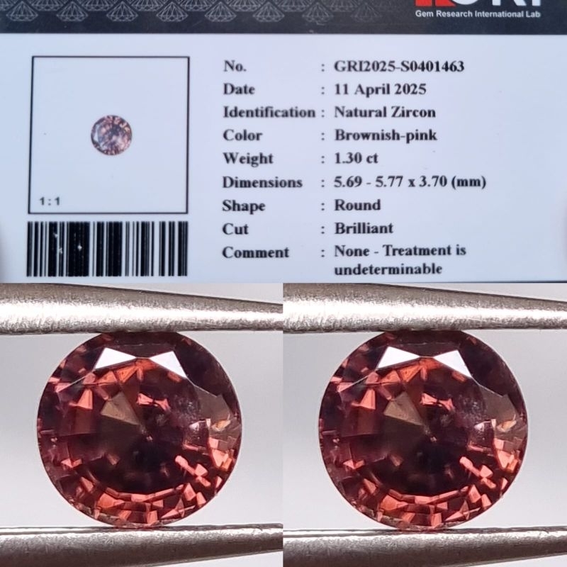 Natural Zircon Round Cut Memo GRI lab
