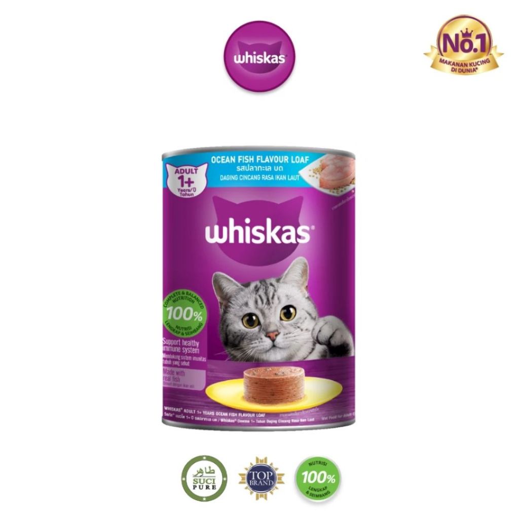 

Whiskas Wetfood / Kaleng Makanan Kucing Basah Pilih Rasa 400gr - READY MANADO