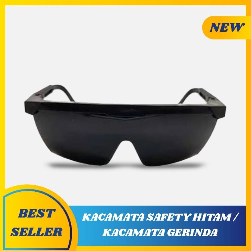Kacamata Safety Hitam / Kacamata Gerinda Hitam  Multifungsi