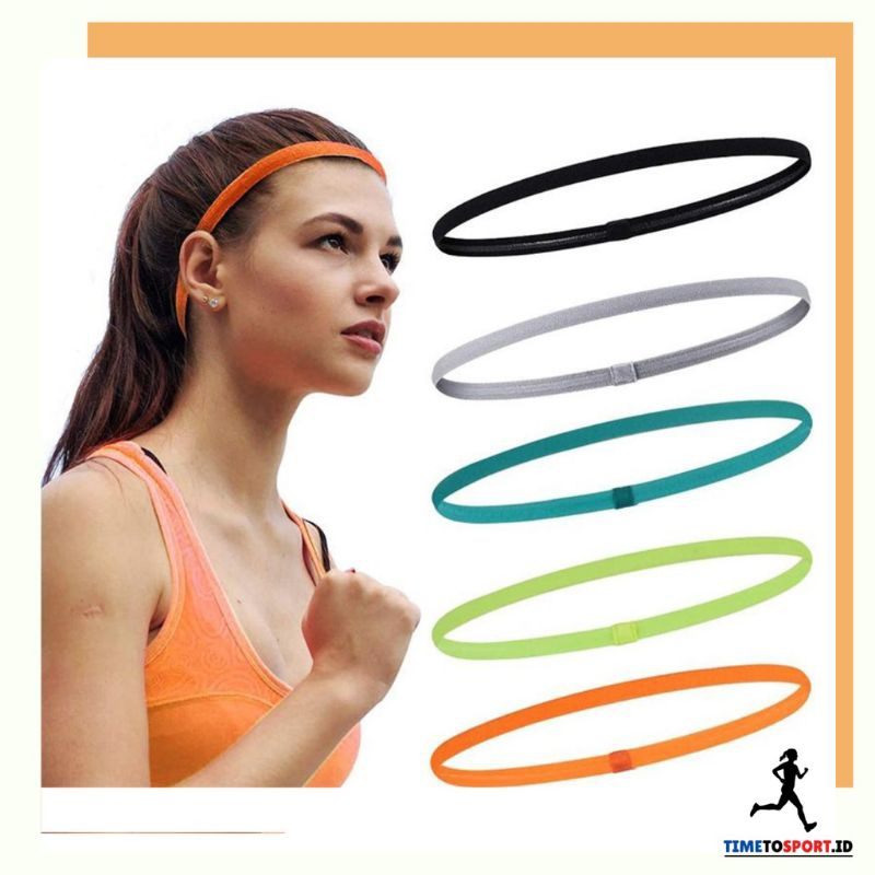 Bandana Headband Lari Pria wanita Sport Head Band Sweat Head Bandana Wanita Ikat Kepala Olahraga