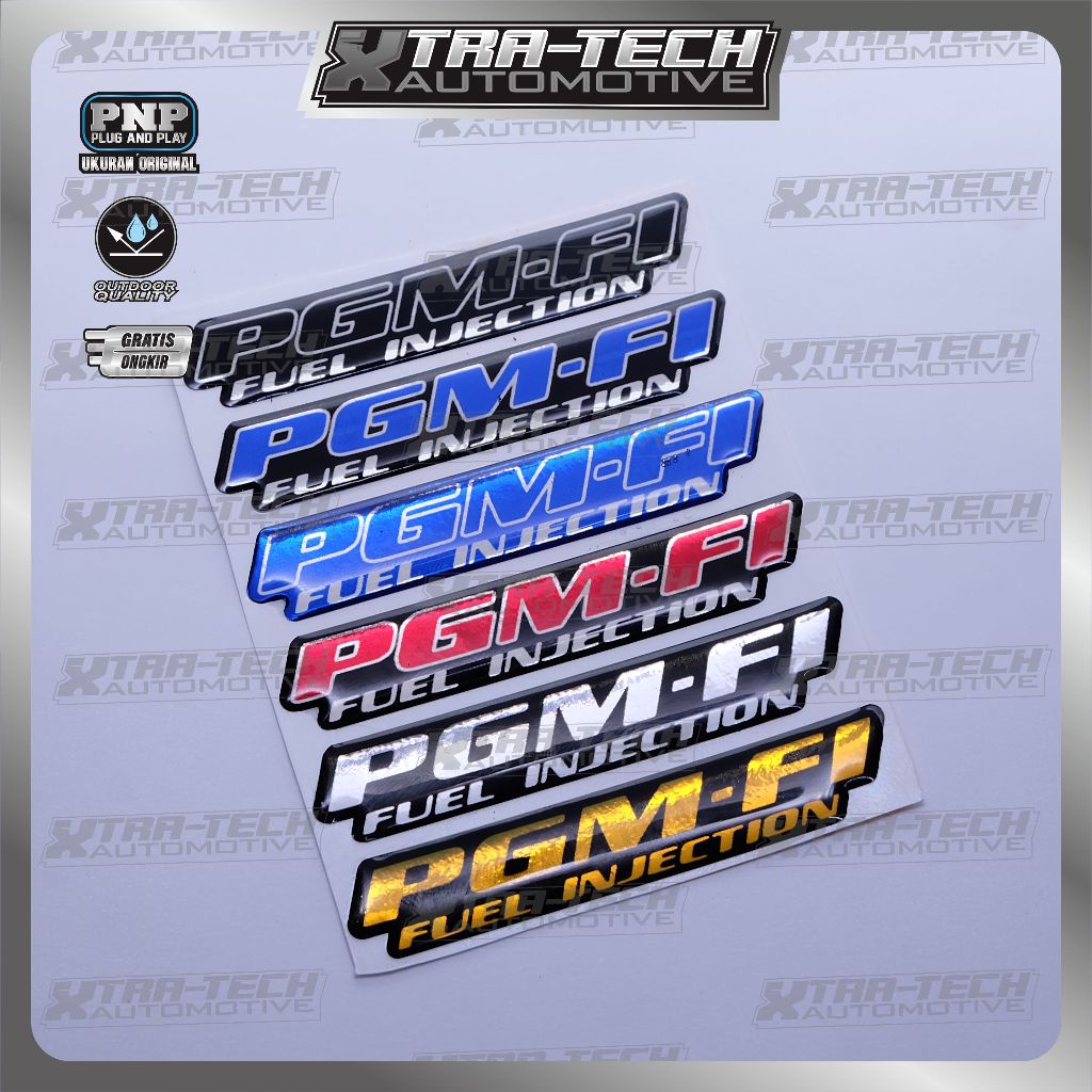 emblem pgm fi fuel injection / honda stiker logo pgm fi fuel injection / emblem timbul pgm fi fuel i