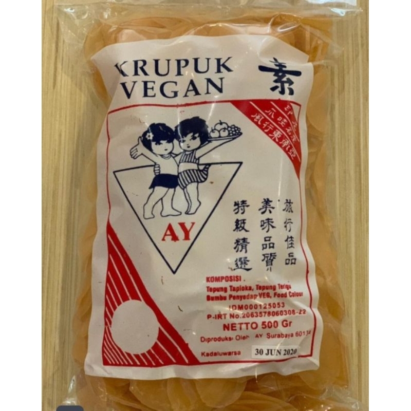 

Kerupuk "AY" merah vegan vegetarian