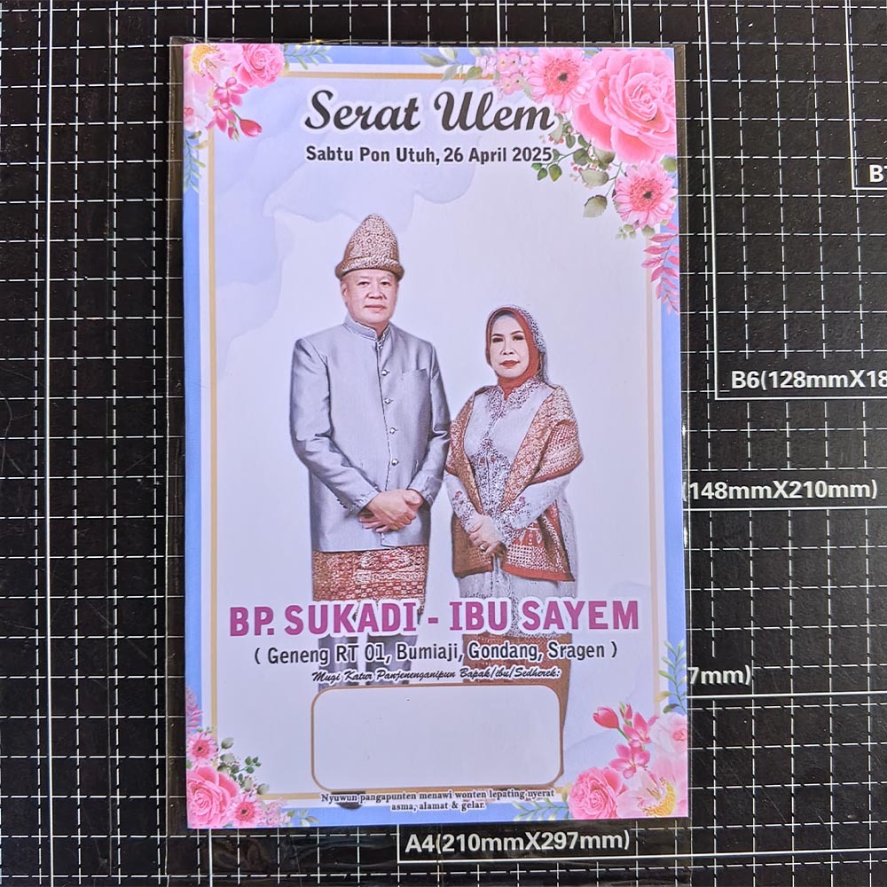 UND28 100 PCS Undangan Nikahan Serat Ulem Jawa – Custom 2 Foto