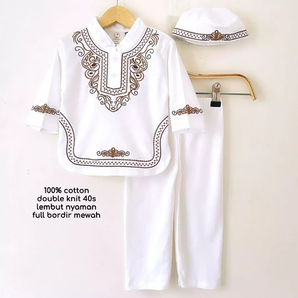 Set Baju Koko Bayi Aqiqah Muslim Turki Pakistan Anak Laki Laki Cowok Free Peci 0 12 Bulan 1 tahun ju