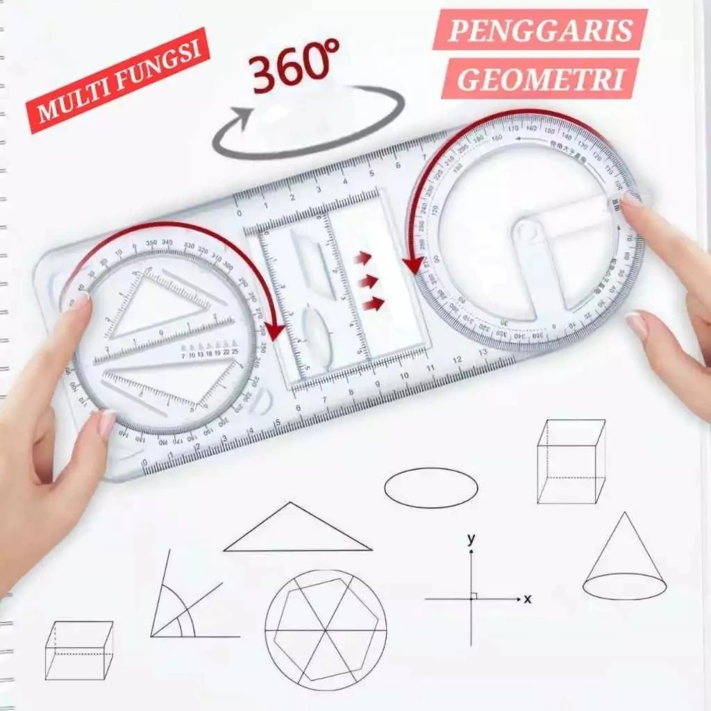 

PENGGARIS MULTIFUNGSI PENGGARIS GEOMETRI MULTIFUNGSI BUSUR SEGITIGA LINGKARAN JANGKA DERAJAT TOKO RICI