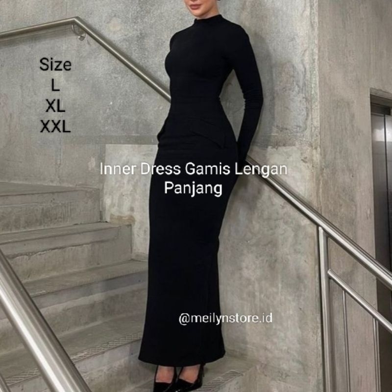INNER GAMIS LENGAN PANJANG | GAMIS POLOS SPAN | INNER DRESS